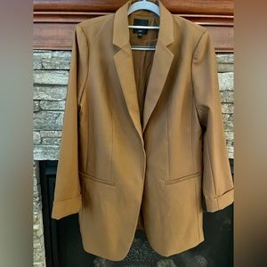 NEW LOVE TREE WOMENS DARK KHAKI CASUAL OPEN FRONT CUFF SLEEVE BLAZER